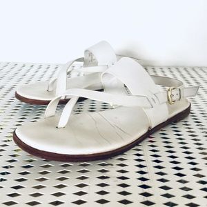 COLE HAAN grand OS white leather strappy sandal